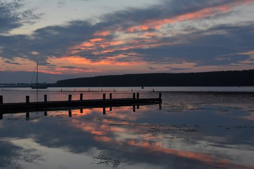 Saulėlydžio,  Vakarą Dangus,  Pobūdį,  Atspindys,  Vanduo