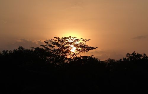 Saulėlydis, Besileidžianti Saulė, Dangus, Indija
