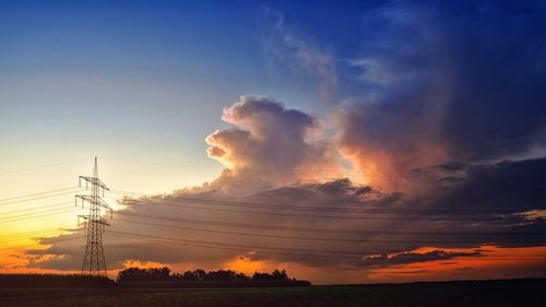 Saulėlydžio,  Dangus,  Debesys,  Strommast,  Prieblanda,  Nuotaika,  Kontrastas,  Pobūdį,  Afterglow,  Vakarą Dangus,  Abendstimmung,  Vakare,  Audra,  Kamuolinis Debesis