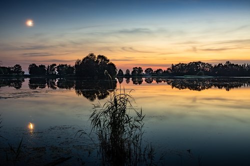 Saulėlydžio,  Ežeras,  Nuotaika,  Kraštovaizdis,  Pobūdį,  Atspindys,  Vakare,  Poilsio,  Abendstimmung