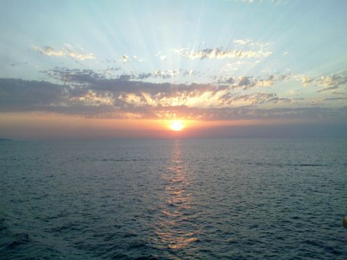 Saulėlydis, Jūra, Horizontas, Kraštovaizdis, Saulė, Italy