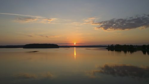 Saulėlydis, Vasara, Finland, Vakaras, Ežeras