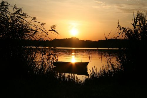 Saulėlydis,  Ežeras,  Gamta,  Abendstimmung,  Romantika