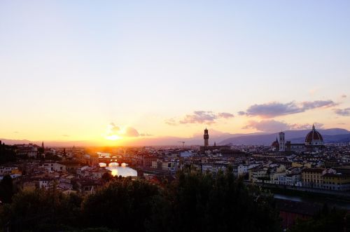 Saulėlydis,  Miestas,  Vaizdas,  Florencija,  Italija