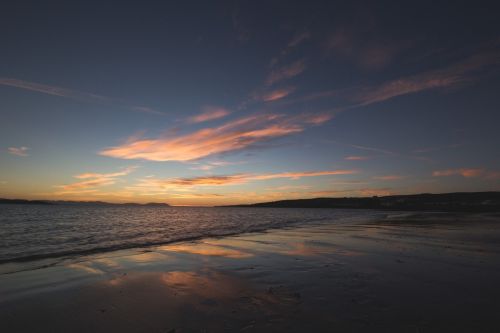 Saulėlydis, Debesys, Dangus, Papludimys, Vandenynas, Jūra, Dusk