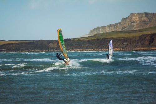 Banglenčių Sportas,  Vėjas,  Kimmeridžo Įlanka,  Dorset,  Anglija