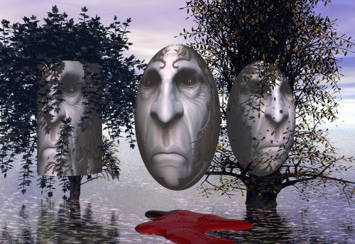 Sirrealizmas, 3D, Veidai, Medžiai