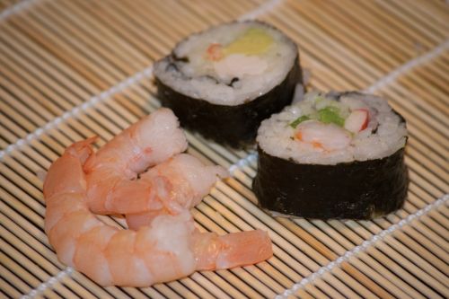 Sushi, Krevetės, Vakarienė, Japanese, Maistas, Maistas, Ryžiai, Jūros Dumbliai, Pietūs, Roll, Virtuvė, Tradicinis, Japonija