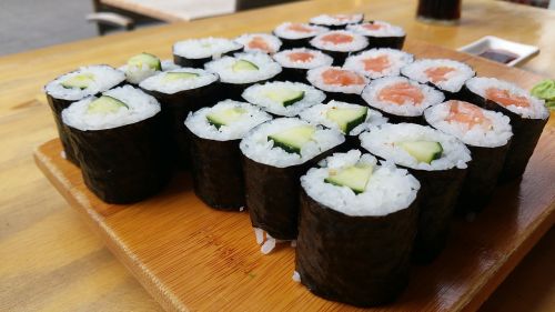 Sushi, Vakarienė, Maistas, Stalas