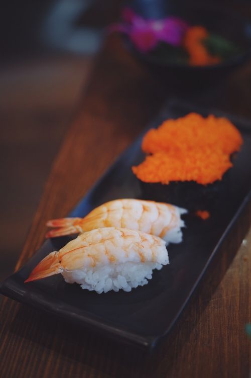 Sushi, Maistas, Krevetės, Ryžiai, Plokštė, Japanese