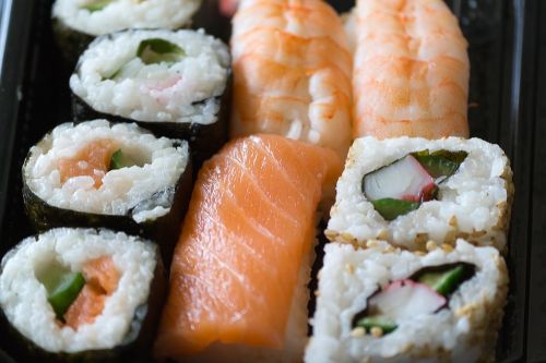 Sushi, Tailandas, Asija, Tajų, Žaliavinis, Lašiša, Ryžiai, Jūros Dumbliai
