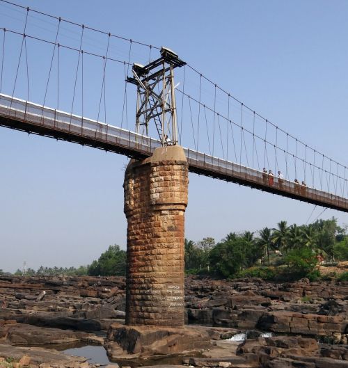 Kabantis Tiltas, Lyno Tiltas, Centrinis Ramstis, Ghataprabha Upė, Gokak, Indija