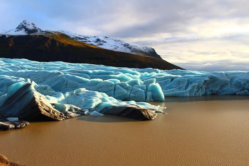 Svinafellsjokull, Iceland, Ledkalnis, Mėlynas Ledas, Lagūnas, Ledynas, Vanduo, Šaltas