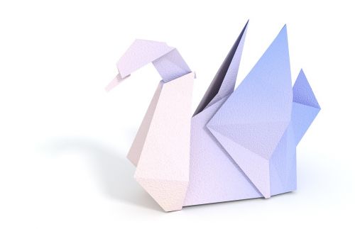 Gulbė, Origami, Sulankstomas Popierius, Paukštis, 3D