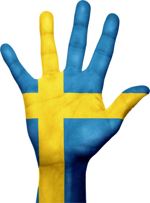 Švedija, Vėliava, Ranka, Nacionalinis, Pirštai, Patriotinis, Patriotizmas, Europietis, Gestas