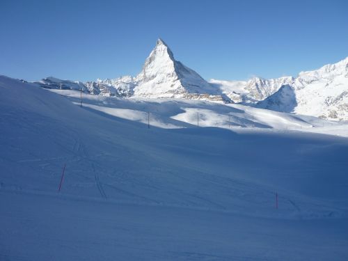Šveicarija, Zermatt, Matterhorn, Sniegas