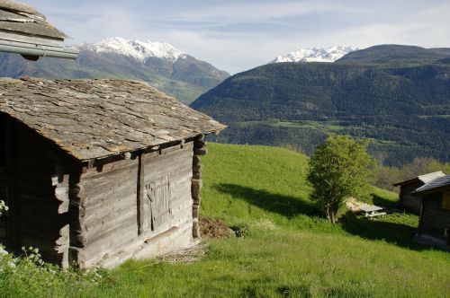 Šveicarija, Valais, Ausserberg, Kalnai