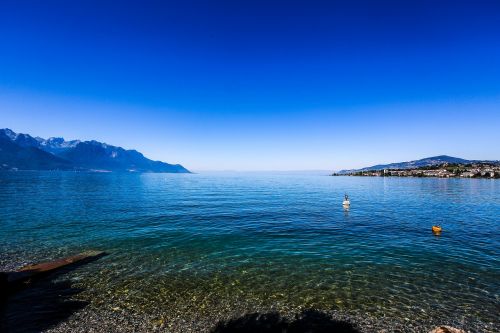 Swiss, Montreux, Lehmano Ežero Vaizdas