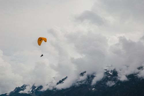 Šveicarija, Paragliding, Swiss, Kalnas, Debesuota, Aukštas Kalnas