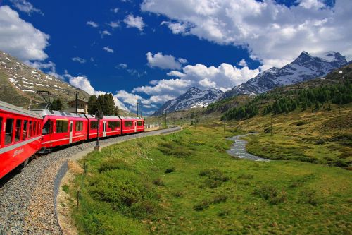 Šveicarija, Ledynas, Išreikšti, Traukinys, Geležinkelis, Kelionė, Kalnas, Lauke, Kraštovaizdis