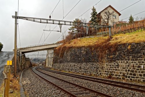 Šveicarija, Vaud, Lavaux, Geležinkelio Linija, Traukinys, Geležinkelis, Transporto Sistema