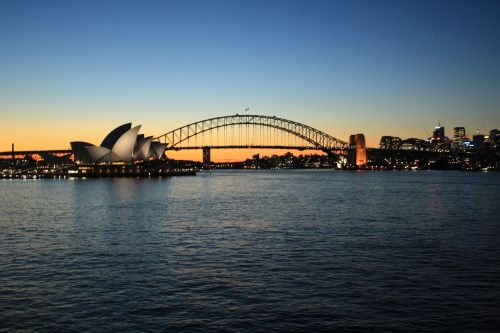 Sidnėjus, Operos Teatras, Miesto, Tiltas, Uostas, Sidnėjaus Operos Rūmai, Panorama
