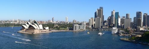 Sidnėjus, Australia, Sidnėjaus Uostas, Operos Teatras, Dangoraižiai, Miesto Panorama, Panorama, Įlanka