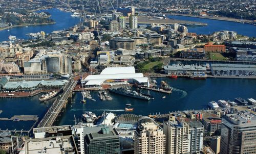 Sidnėjus, Linksmas Uostas, Uostas, Iš Viršaus, Miesto Vaizdas, Perspektyva