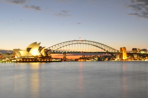 Opera & Nbsp,  Namas,  Sidnėjus,  Uostas & Nbsp,  Tilto Vanduo,  Miestas,  Nsw,  Australia,  Sidnėjus Su Saulėtekiu