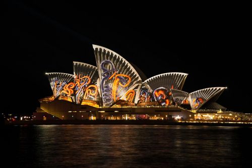 Sidnėjaus Operos Rūmai, Sidnėjus, Australia, Gyvas, Šviesos Šou