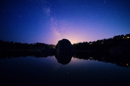 Miškinis Ežeras,  Juoda Kalvos,  Žvaigždės,  Paukščių Takas,  Naktis,  Nakties,  Dangus,  South Dakota