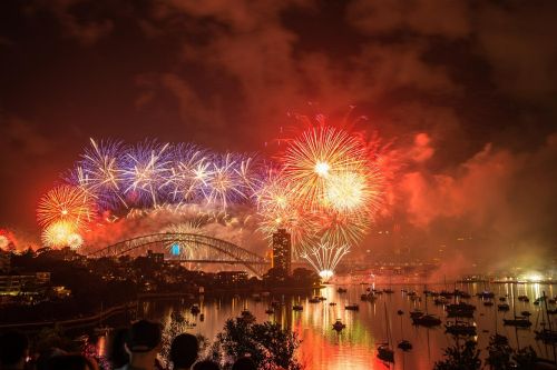 Sylvesteris, Naujieji Metai, 2015 M., Sidnėjus, Australia, Uostas, Tiltas, Laimingų Naujųjų Metų
