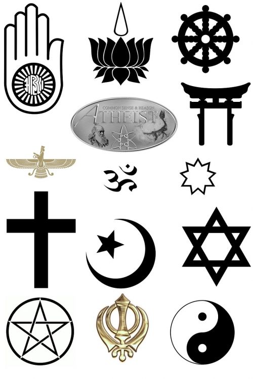 Simboliai, Religijos, Tikėjimas, Krikščionybė, Religinis, Bažnyčia, Dvasingumas, Tikėjimas, Melstis, Nukryžiuotas, Ranka, Žvaigždė, Yin Yang, Budizmas, Judaizmas, Tradicinis, Garbinimas, Viltis