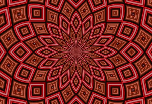 Simetrija, Kaleidoskopas, Raudona, Abstraktus, Fonas, Modelis