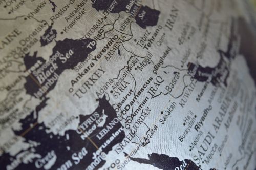 Sirija, Artimieji Rytai, Žemėlapis, Gaublys, Iraq, Žemynas, Pasaulis, Turkija, Šalis, Geografija, Visuotinis, Islamic, Politinis, Geopolitika, Tarptautinis