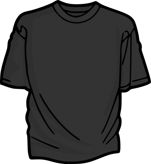 T-Shirt, Marškinėliai, Apranga, Pilka, Pilka, Juoda, Nemokama Vektorinė Grafika