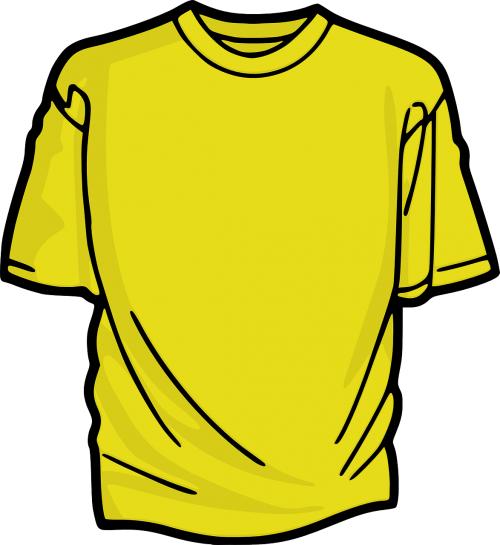 T-Shirt, Marškinėliai, Apranga, Geltona, Nemokama Vektorinė Grafika