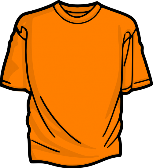 T-Shirt, Priekinis, Trumpas, Oranžinė, Nemokama Vektorinė Grafika
