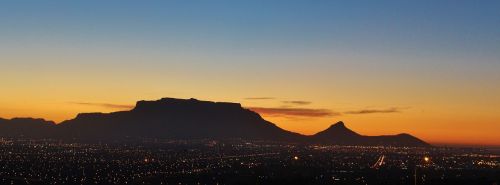 Stalo Kalnas, Saulėlydis, Cape Town, Naktinis Apšvietimas, Pietų Afrika, Šviesos Jūra