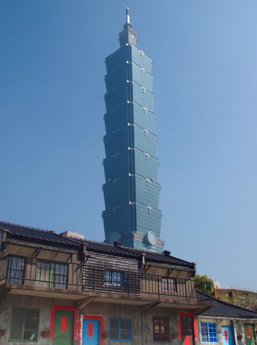 Taipei & Nbsp,  101,  Moderni-Senoji & Nbsp,  Kontrastas,  Taipei 101 Iš Pietvakarių