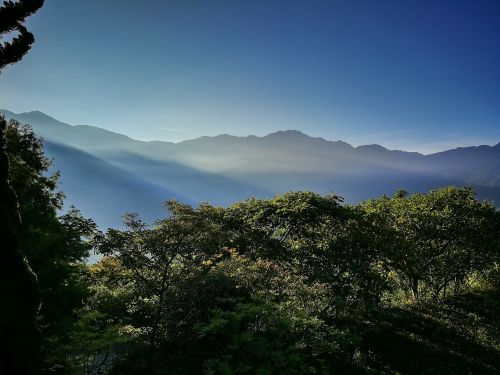Taivanas, Chingjing, Rytas, Medžiai, Kalnas, Kasumi, Migla