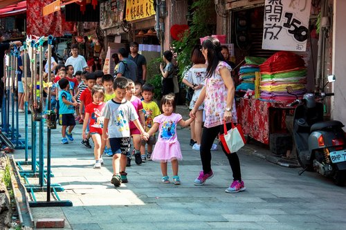 Taivanas,  Vaikai,  Vaikai,  Azijos,  Žmonių,  Vaikščioti,  Kelionė,  Laukas Kelionės,  Studentai