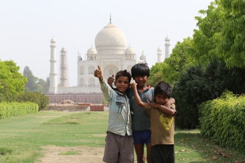 Taj Mahal, Indėnai, Vaikai, Indija, Mehtab Bagh, Agra, Kelionė, Žmonės