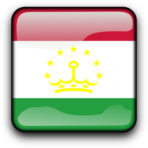 Tajikistanas, Vėliava, Šalis, Tautybė, Kvadratas, Mygtukas, Blizgus, Nemokama Vektorinė Grafika