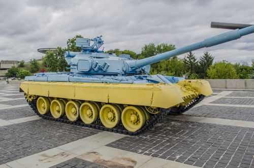 Rezervuaras, T-80, Geltona, Mėlynas, Ukraina, Kiev, Muziejus, Eksponatas
