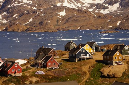 Tasiilaq, Rytinė Žaluma, Grenlandija, Kaimas, Fjordas, Ledas