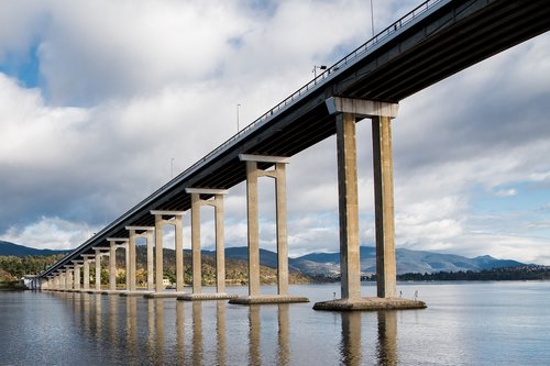 Tasman Tiltas,  Derwent Upe,  Hobartas,  Tasmanija,  Tiltas,  Upė,  Australija,  Vandens,  Architektūra,  Kirtimas,  Betonas,  Struktūra