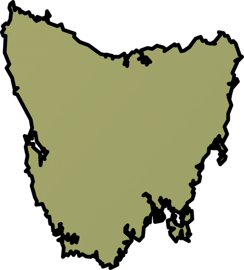 Tasmanija, Žemėlapis, Australia, Sala, Valstybė, Nemokama Vektorinė Grafika