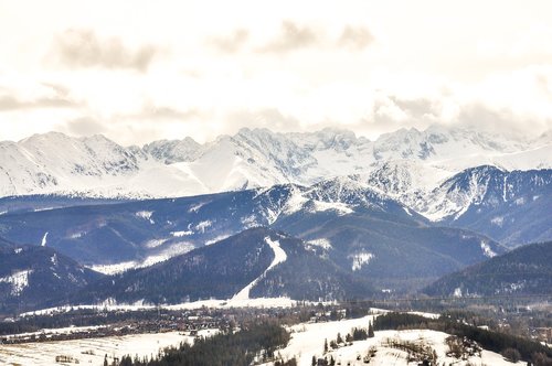 Tatry,  Žiemos,  Kalnai,  Sniegas