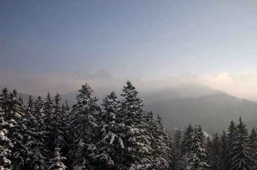 Tatry, Kalnai, Žiema, Lenkija, Aukštas Tatras, Kraštovaizdis, Vaizdas Iš Viršaus, Giewont